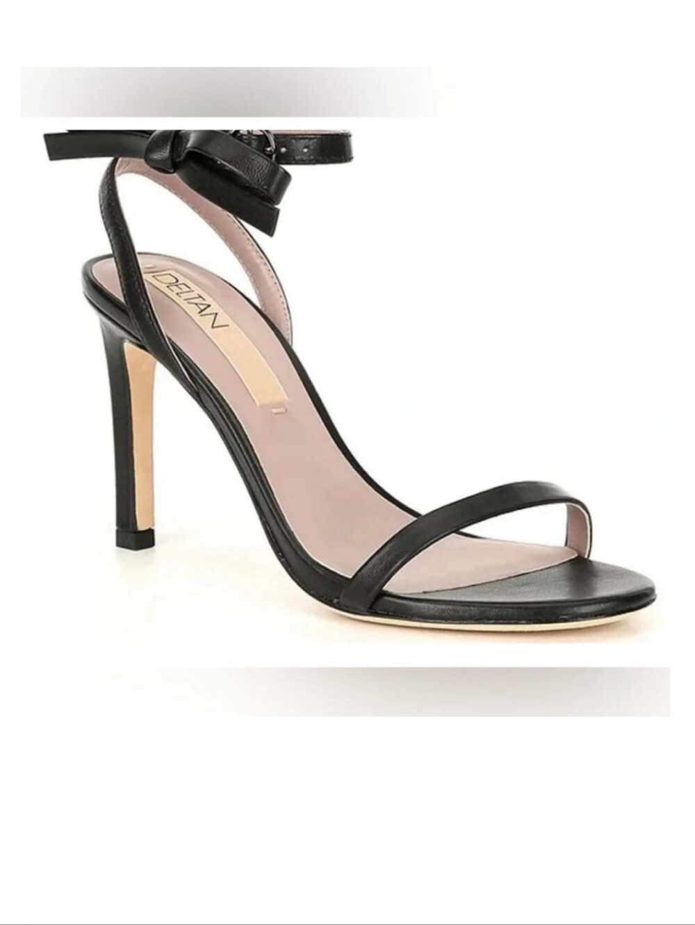 Delman Black Bow Ankle-Strap Stiletto Sandals Size 9.5